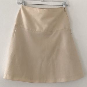 Theory Wool Flare Skirt in Cream